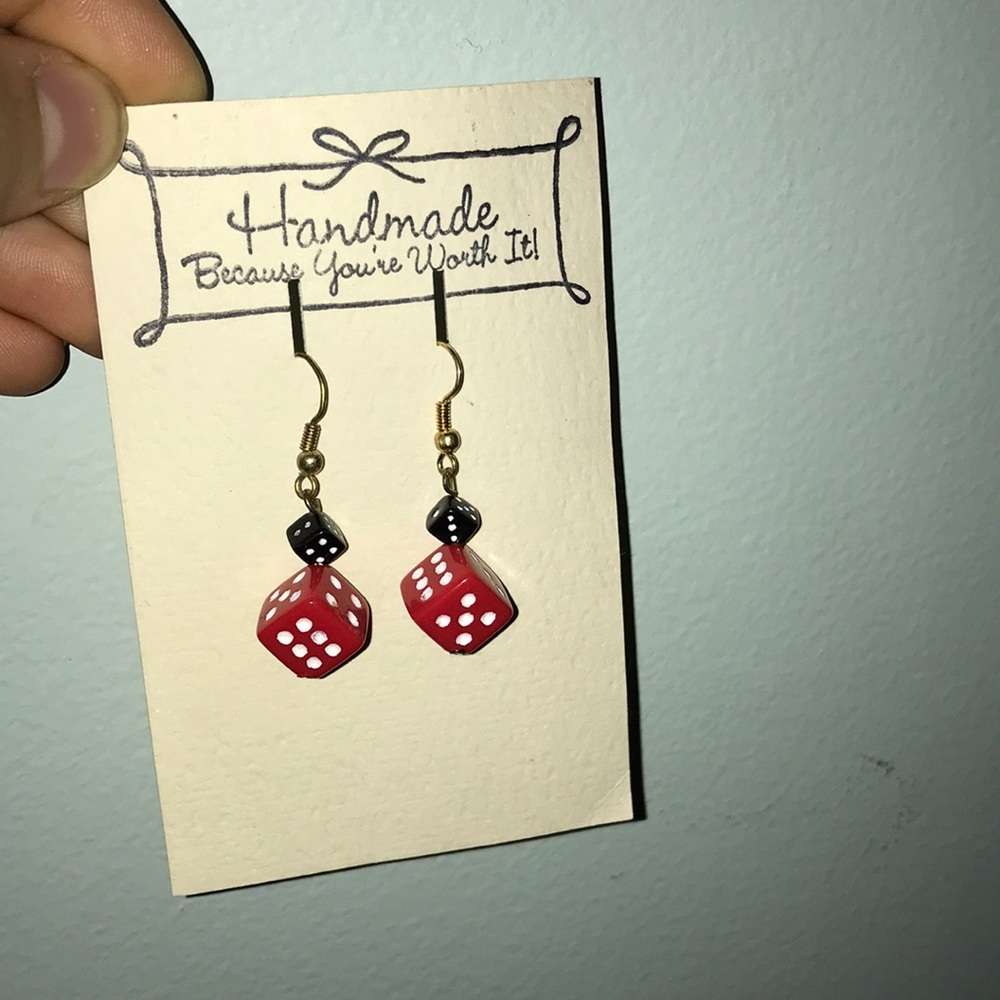 Handmade dice earrings